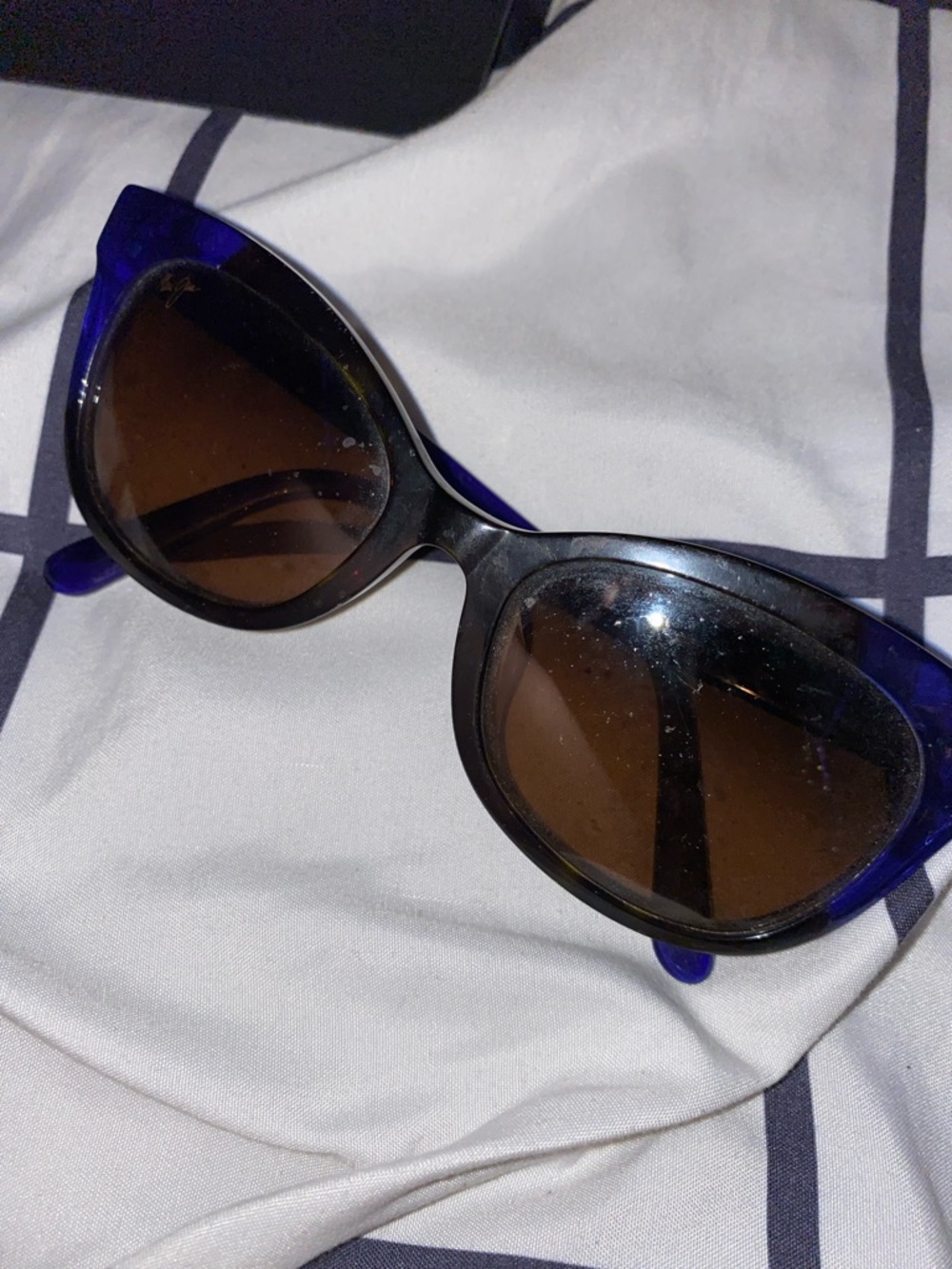 Maui Jim Blue and Black Cat Eye Sunglasses